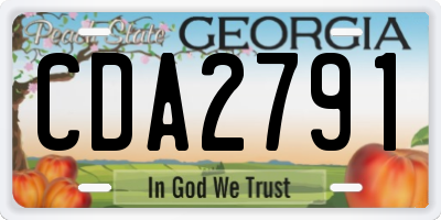 GA license plate CDA2791