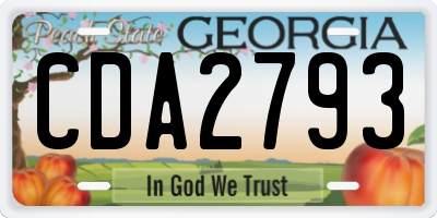 GA license plate CDA2793