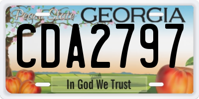 GA license plate CDA2797