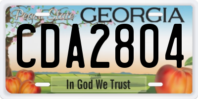 GA license plate CDA2804