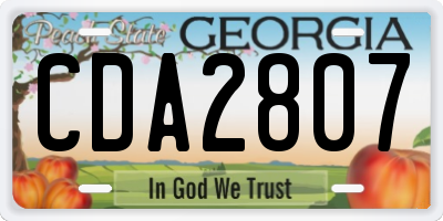 GA license plate CDA2807