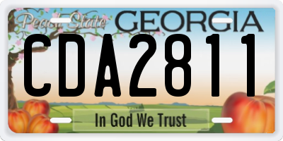 GA license plate CDA2811
