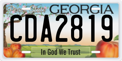 GA license plate CDA2819
