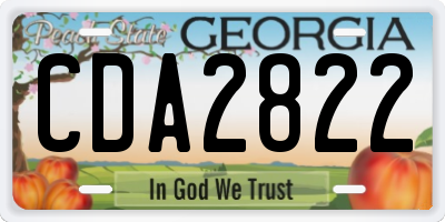 GA license plate CDA2822