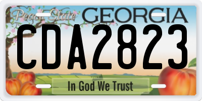 GA license plate CDA2823