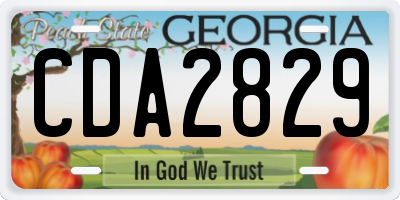 GA license plate CDA2829