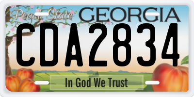 GA license plate CDA2834