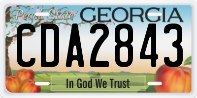 GA license plate CDA2843