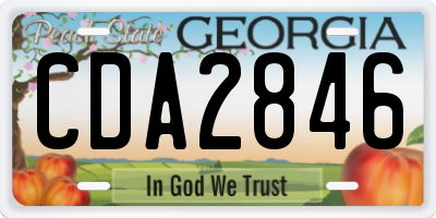 GA license plate CDA2846
