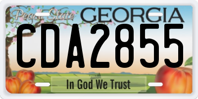 GA license plate CDA2855