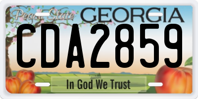 GA license plate CDA2859