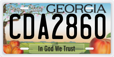 GA license plate CDA2860