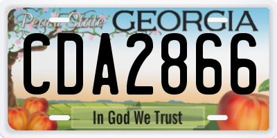 GA license plate CDA2866