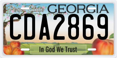 GA license plate CDA2869
