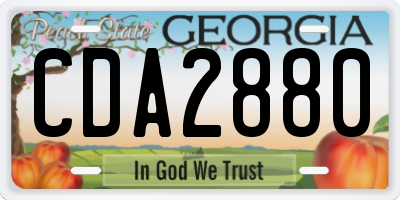 GA license plate CDA2880