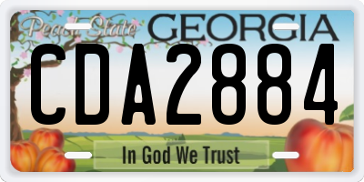GA license plate CDA2884