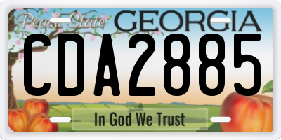 GA license plate CDA2885
