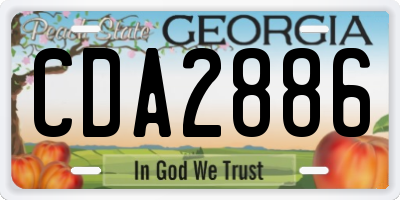 GA license plate CDA2886