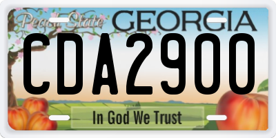 GA license plate CDA2900