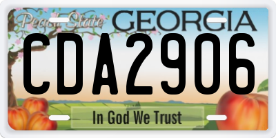 GA license plate CDA2906