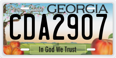 GA license plate CDA2907