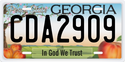 GA license plate CDA2909