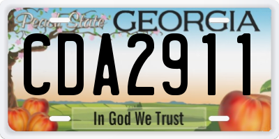 GA license plate CDA2911
