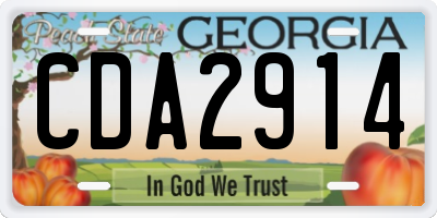 GA license plate CDA2914