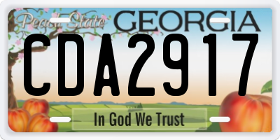 GA license plate CDA2917