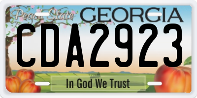 GA license plate CDA2923