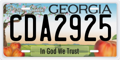 GA license plate CDA2925