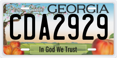 GA license plate CDA2929