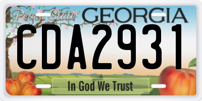 GA license plate CDA2931