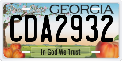 GA license plate CDA2932