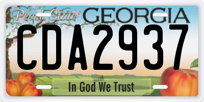 GA license plate CDA2937