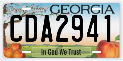 GA license plate CDA2941