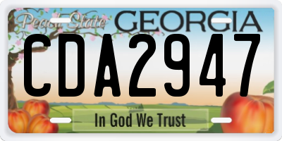 GA license plate CDA2947