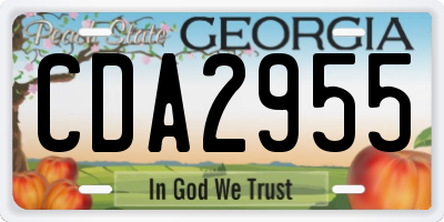 GA license plate CDA2955