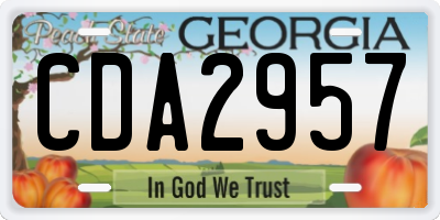 GA license plate CDA2957