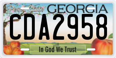 GA license plate CDA2958