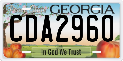 GA license plate CDA2960