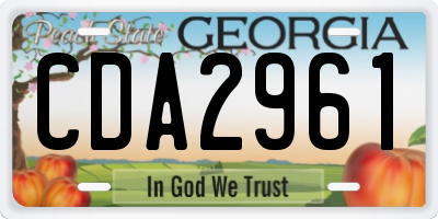 GA license plate CDA2961