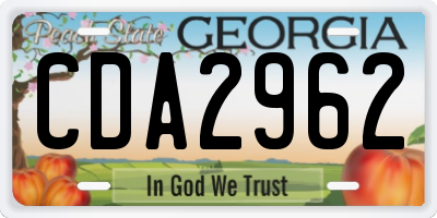 GA license plate CDA2962