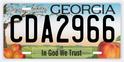 GA license plate CDA2966