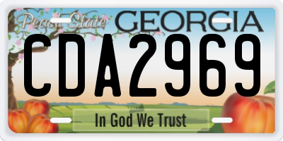 GA license plate CDA2969