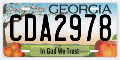 GA license plate CDA2978