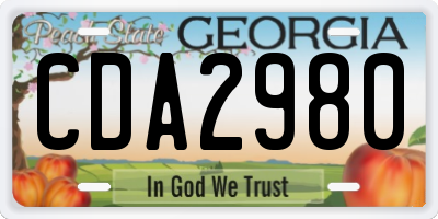 GA license plate CDA2980