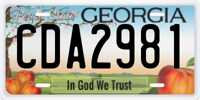 GA license plate CDA2981