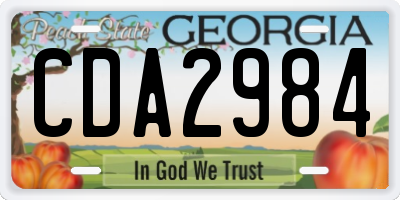 GA license plate CDA2984