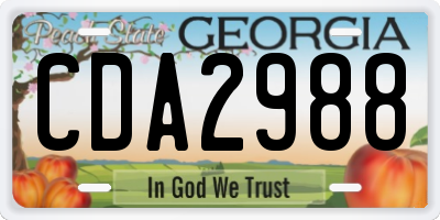 GA license plate CDA2988